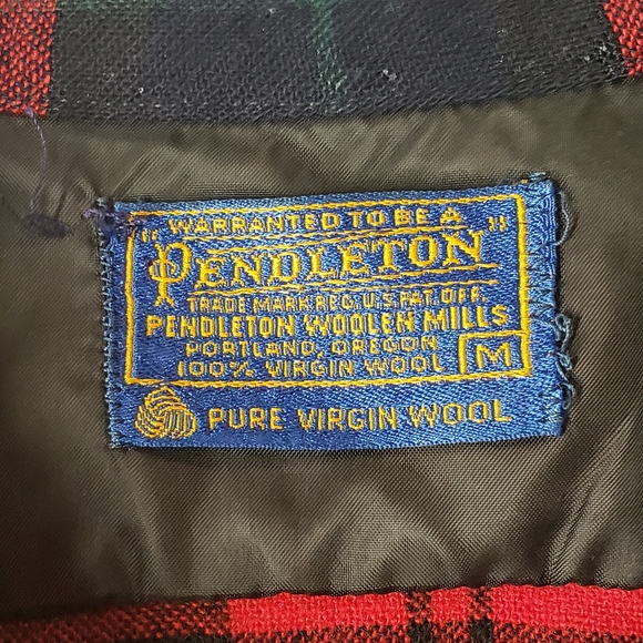 1950s Vintage Pendleton Pure Virgin Wool Plaid Button Down Women's Medium - Picture 3 of 10